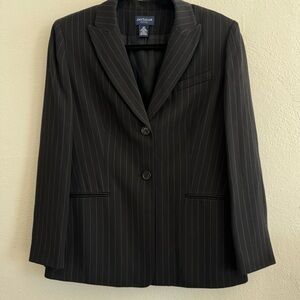 Ann Taylor Black Pinstripe Blazer
